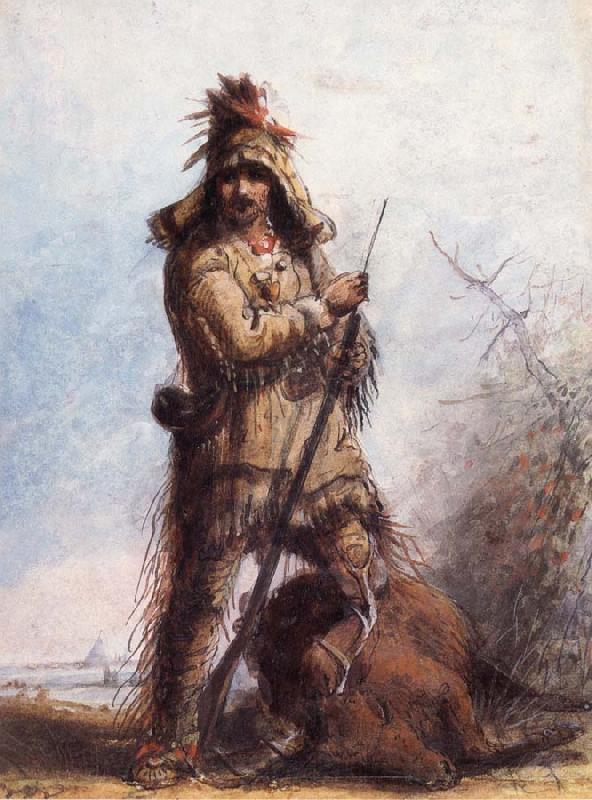 Miller, Alfred Jacob Louis-Rocky Mountain Trapper Norge oil painting art